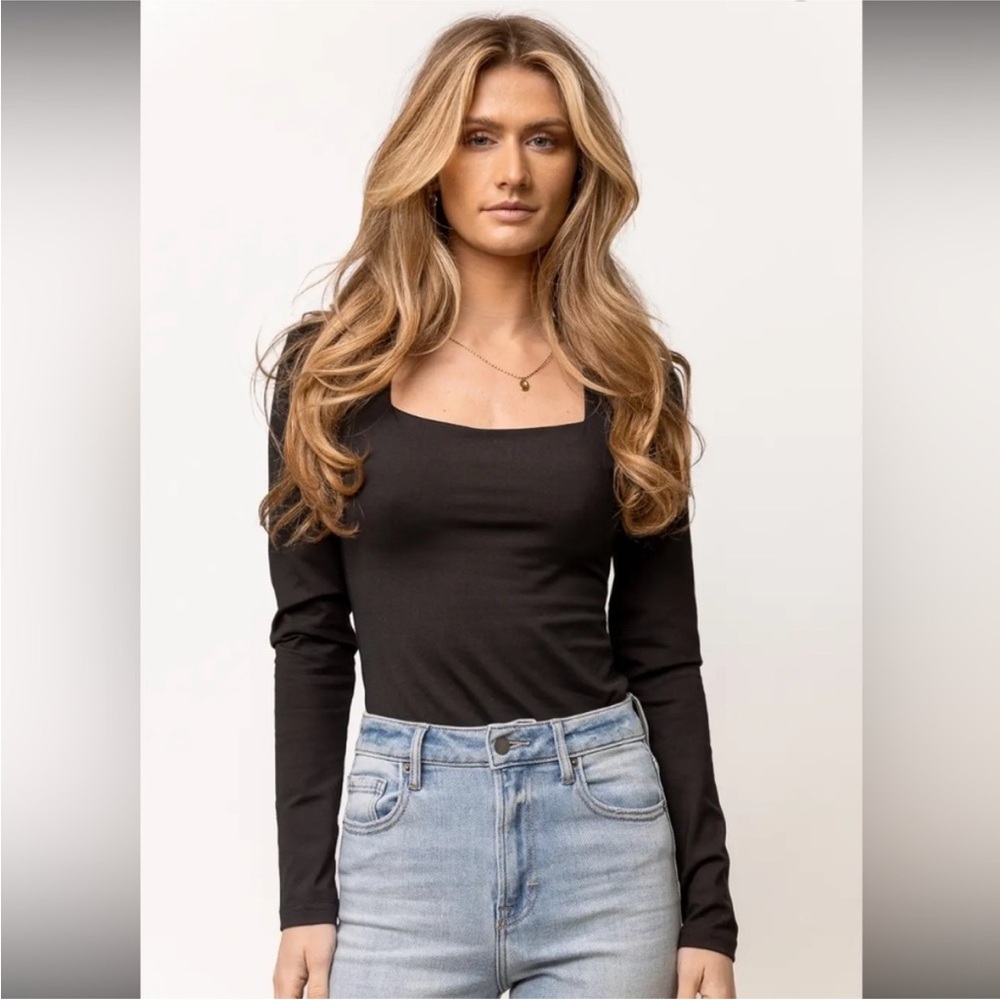 Böhme Demi Square Neck Bodysuit Black Size Medium